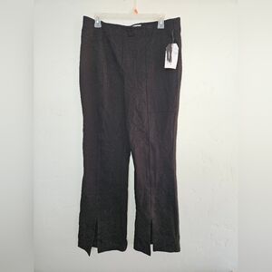 Time And True High Rise Flare Split Front Black Pants
